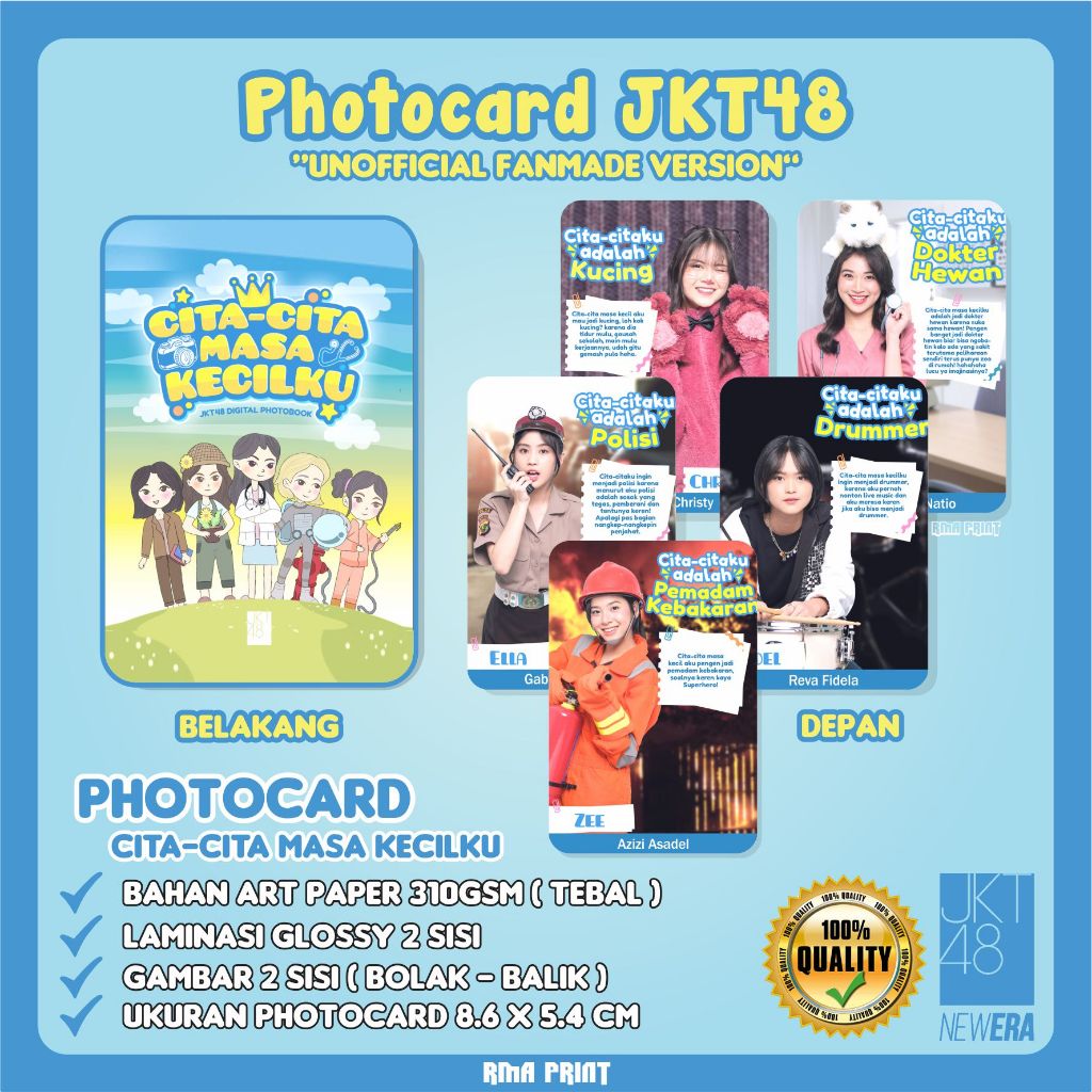 PHOTOCARD JKT48 Unofficial Fanmade Cita-Cita Masa Kecilku