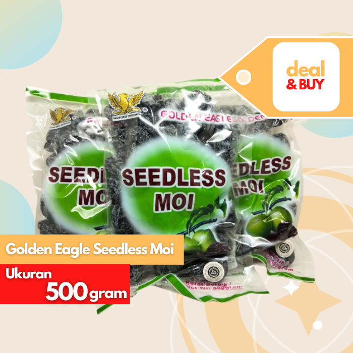 

Golden Eagle Seedless Moi/ Plum Hitam Kering/ Kiamboy - Kiamboi 500g