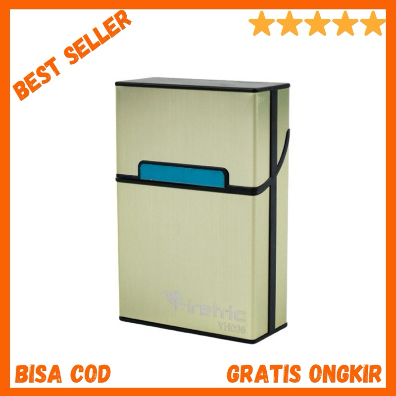 Kotak bungkus rokok elegan aluminium cigarette case golden