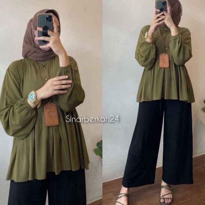 HOT Raisa Blouse Rayon Crinkle Premium Rania Blouse Crinkle