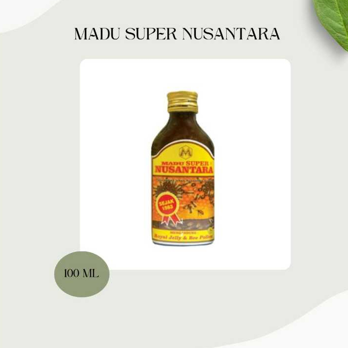 

MADU SUPER NUSANTARA - MADU ASLI 1 BOTOL 100ML