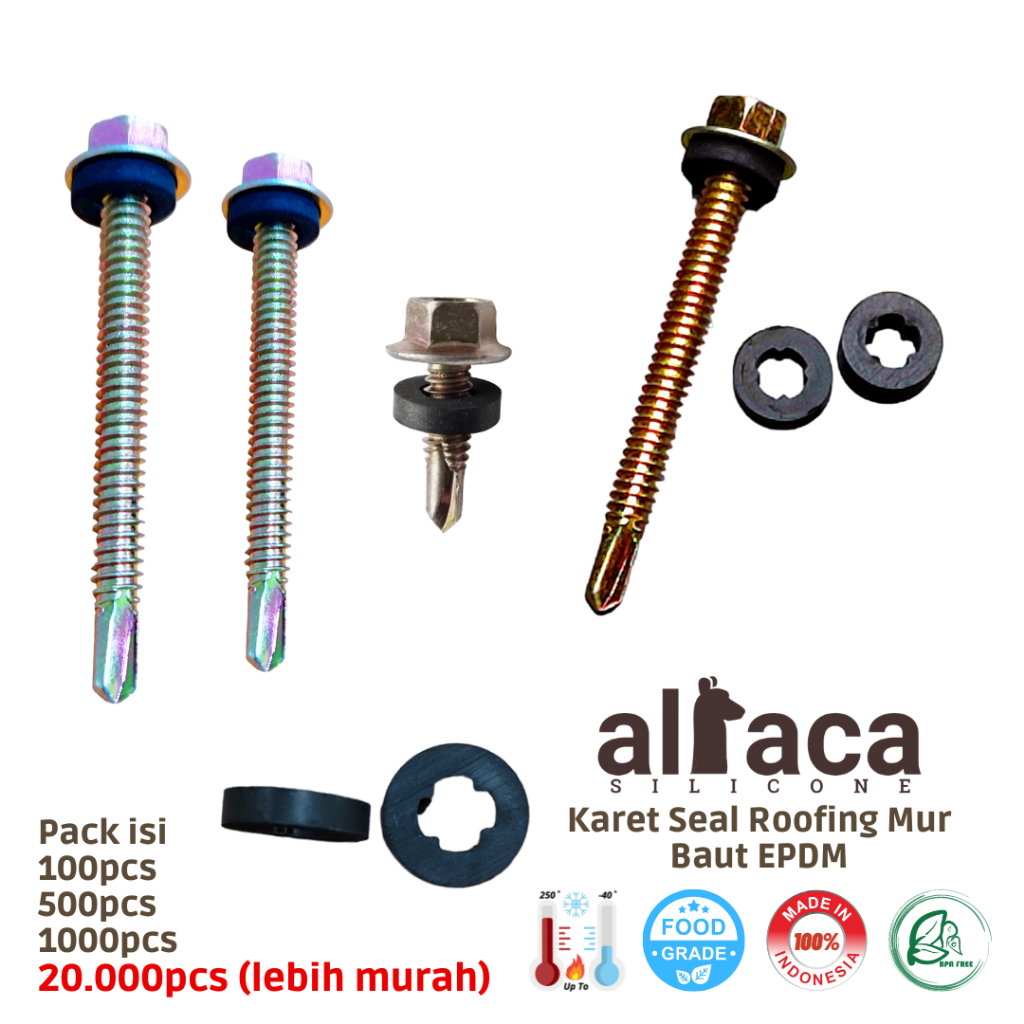 Karet Roofing Rofing Baut Mur Sekrup EPDM ring Baja ringan Rubber Washer