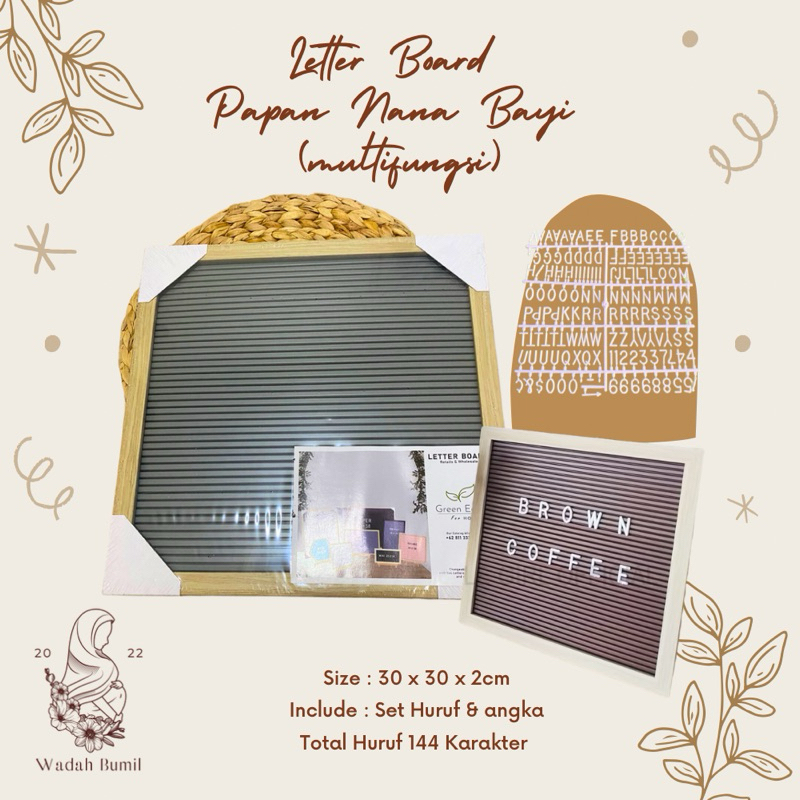 PAPAN NAMA size 30x30 / LETTER BOARD / PAPAN NAMA BAYI