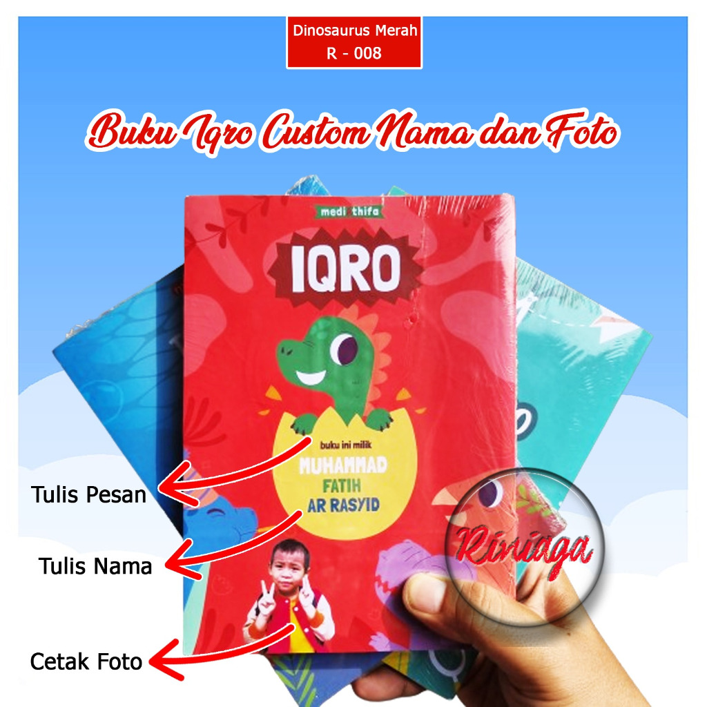 

Riniaga Kids - Iqro Custom Eksklusif Tulis Nama dan Cetak Foto Hadiah & Kado Anak - RINIAGA