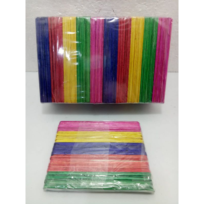 STIK ES KRIM WARNA (500) PC/ stik Kayu kerajinan tangan  isi 500 Pcs/pack