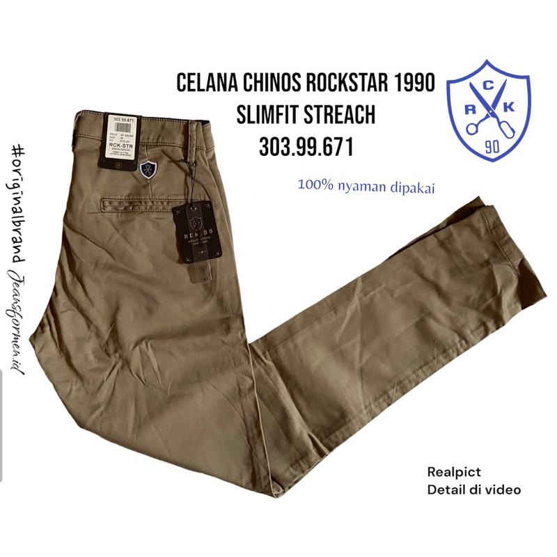 CELANA PANJANG CHINOS Pria Rockstar 1990 SlimFit art 99.671