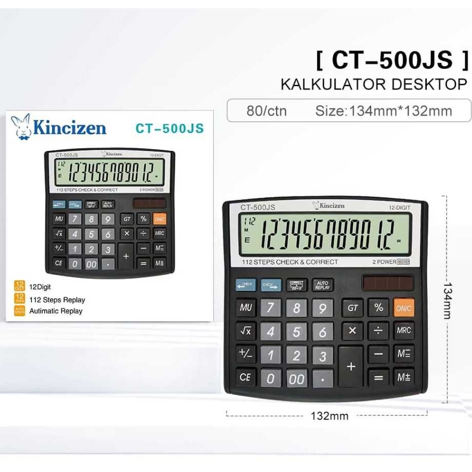 

KALKULATOR KINCIZEN CT-500JS MURAH - CALCULATOR MEJA KANTOR CT 500 JS 12 DIGIT CALCULATOR