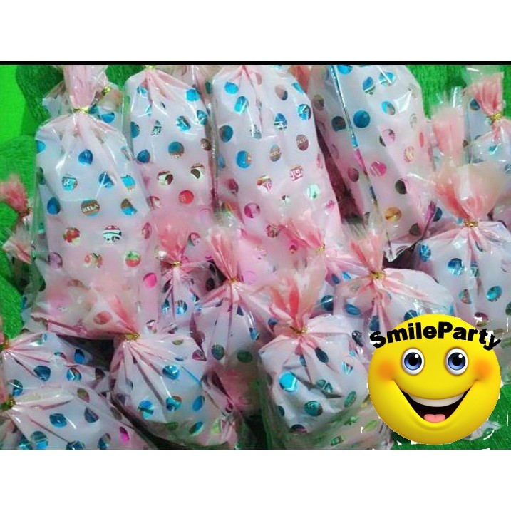 

Plastik bingkisan / plastik souvenir polkadot ukuran sedang isi 10 pcs