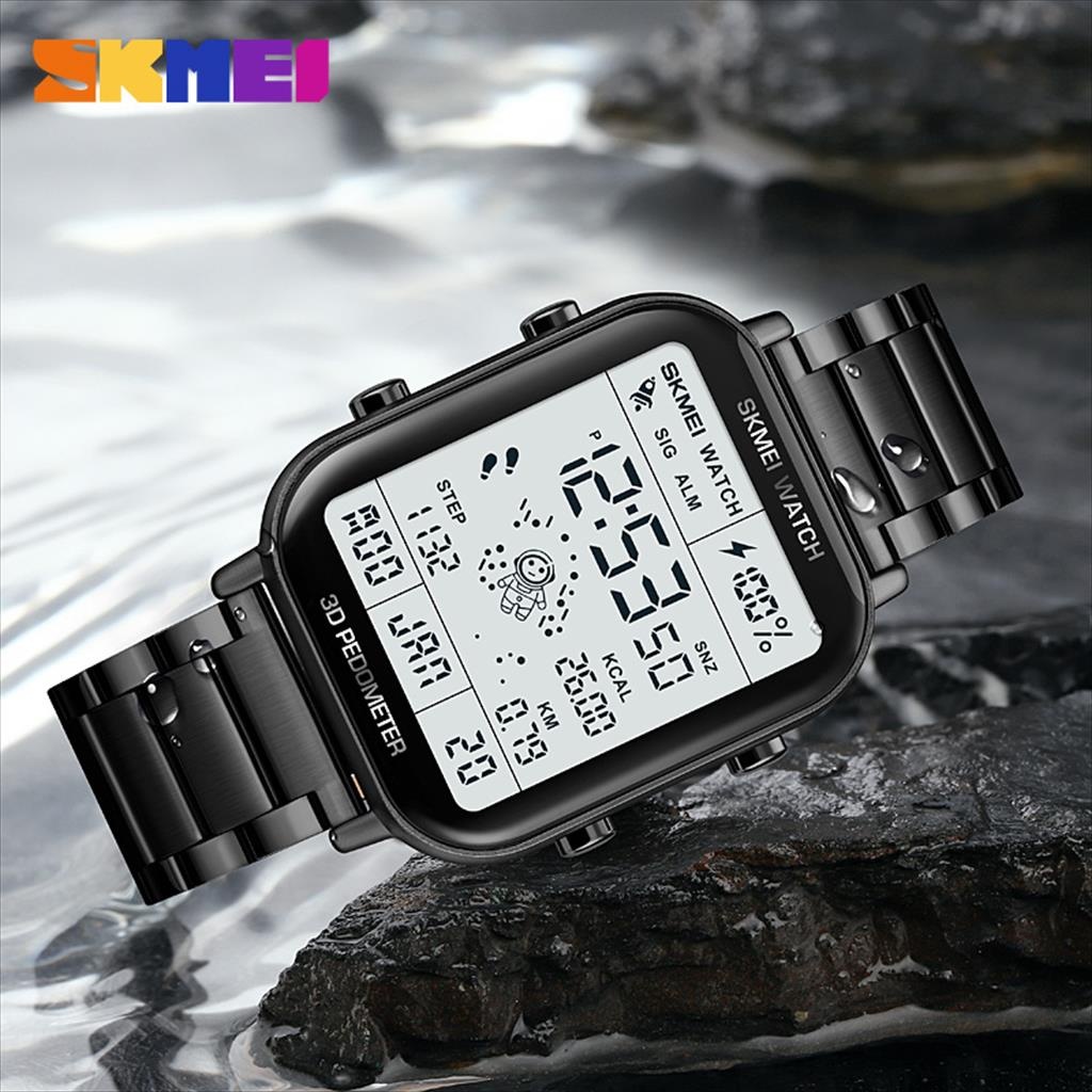[COD] Jam Tangan Digital Sport Pria SKMEI Original SK1888 / SK 1888 Rantai Stainless Water Resistant