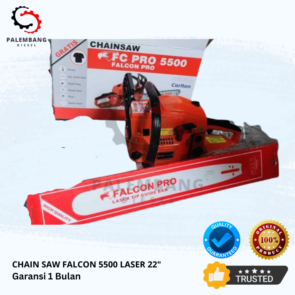 CHAINSAW FALCON 22 IN BAJA FALCON PRO 5500/ MESIN GERGAJI KAYU 22 IN