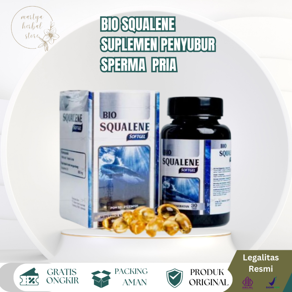 BIO SQUALENE 30 Softgel  Suplemen Pengental Sperma, Obat Sperma Kental, Obat Sperma Encer, Obat Peng