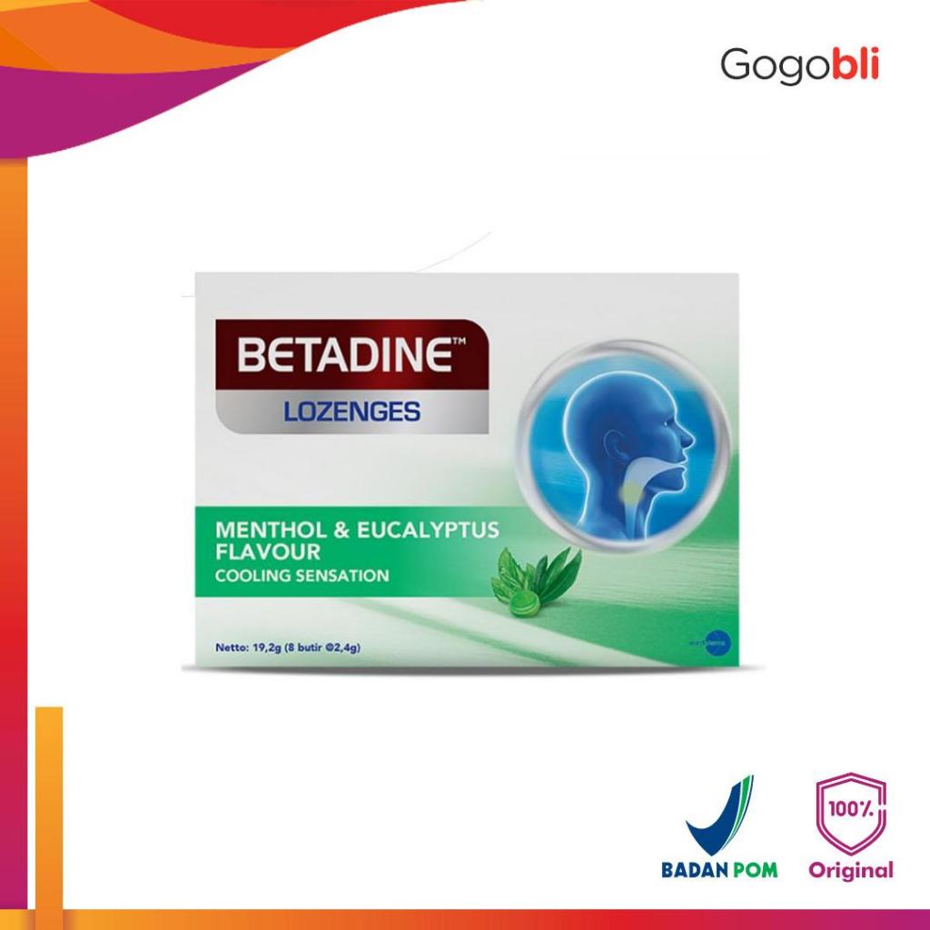 

Betadine Lozenges Menthol & Eucalyptus Flavour (8 Butir @2.4gr)
