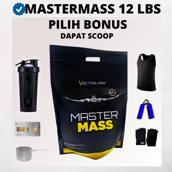 Vectorlabs Master Mass 12 lbs 5400 gram Susu Whey Protein Gainer Penambah Berat Badan Master Mass Ma
