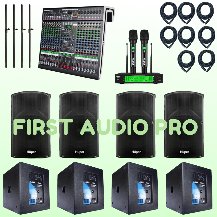 Paket 12 soundsystem outdoor Huper JS12 + Subwoofer SRP118SE + QX16 ORIGINAL HUPER