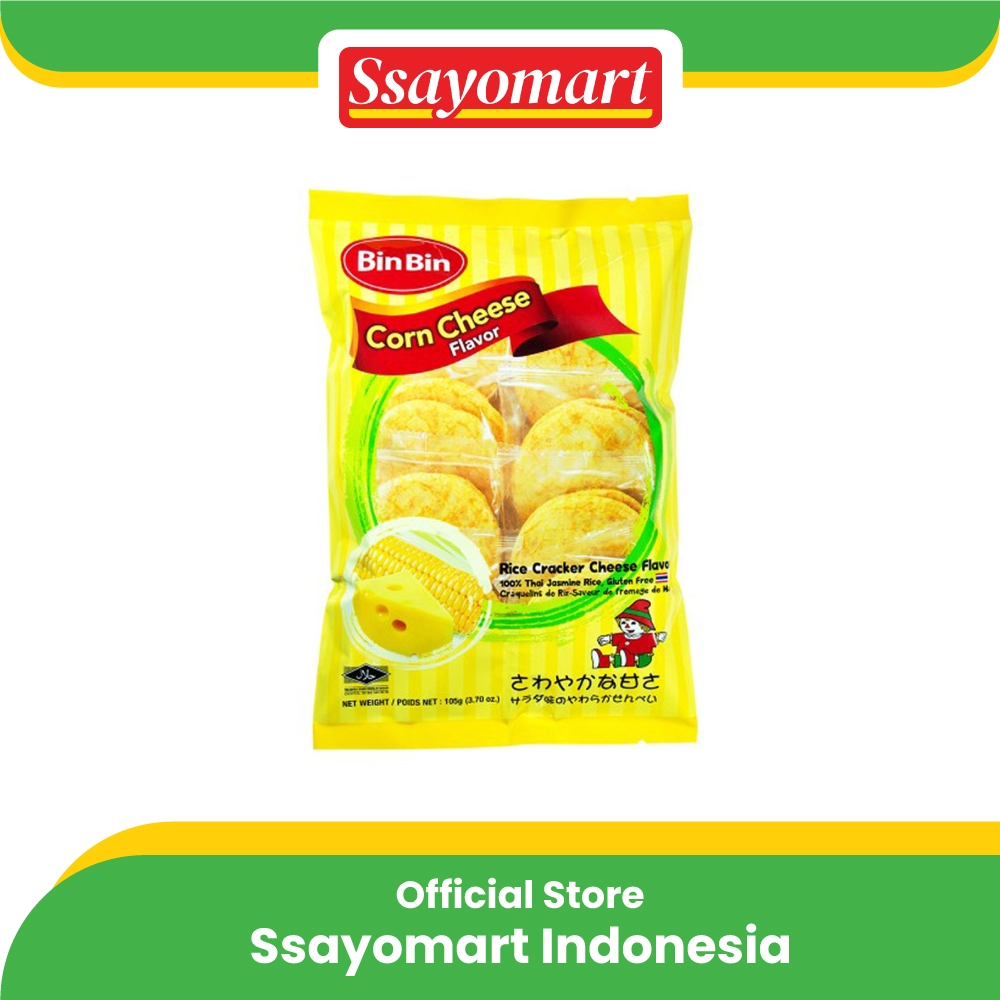 

Bin Bin Corn Cheese Flavor / Krekers Beras Rasa Jagung Keju 105g