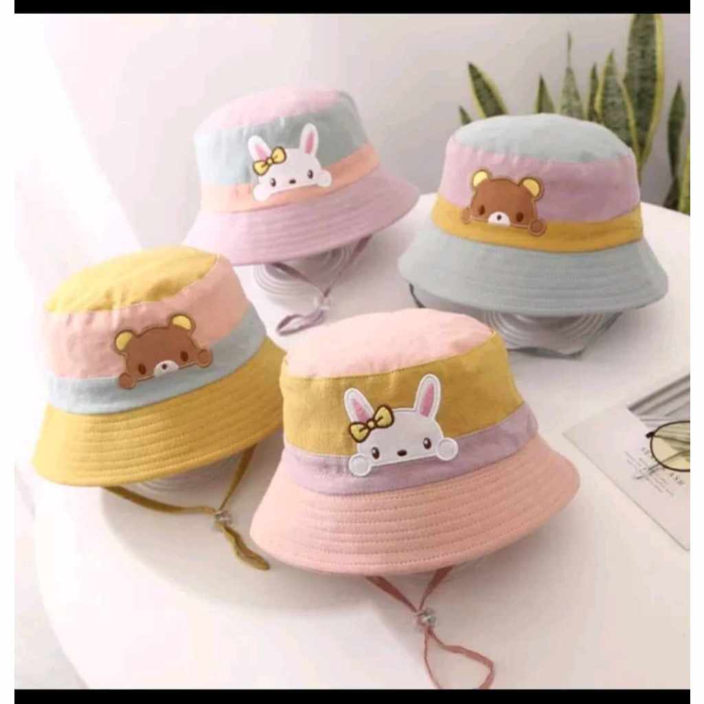 topi bucket anal rainbow // topi bucket anak perempuan