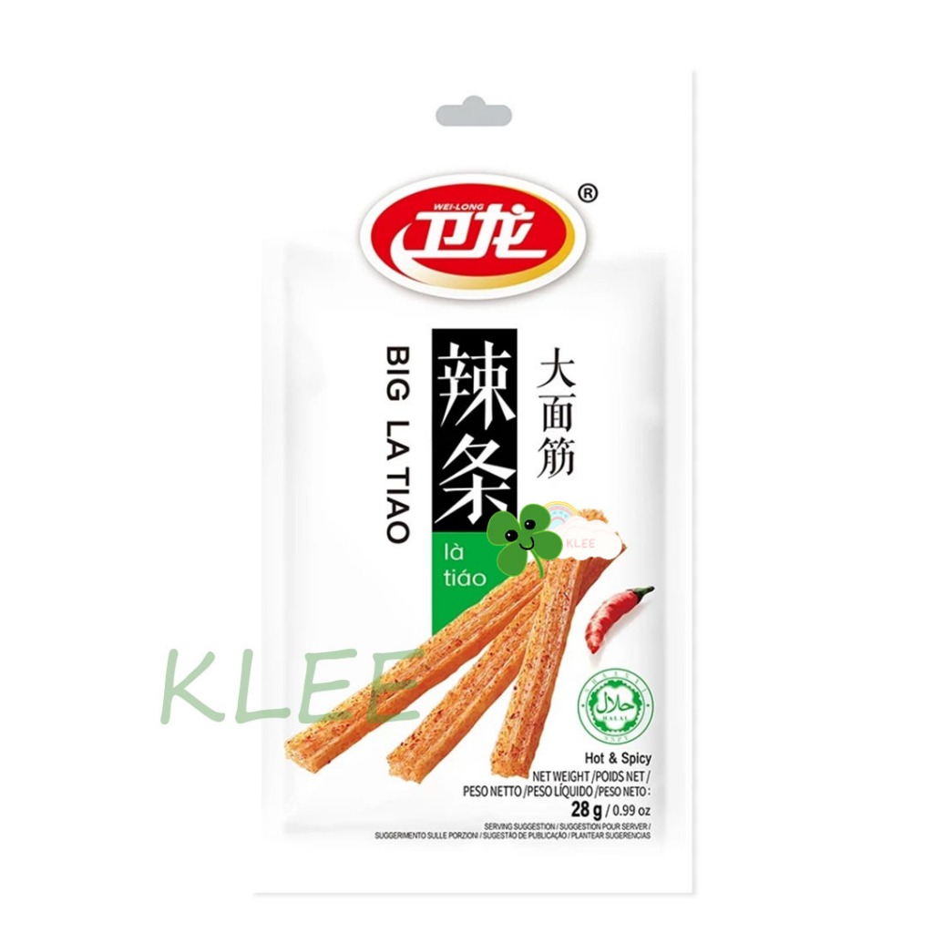 

WeiLong Latiao Spicy Gluten China 28g Big La tiao Da mian jin - Snack Cina Cemilan Viral 卫龙 辣条 大面筋