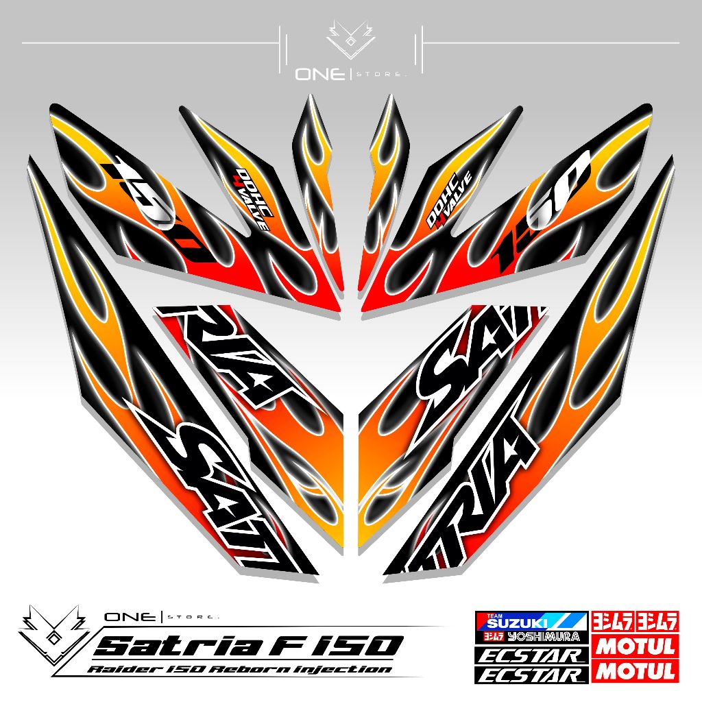 Striping Satria Injeksi 150 Motif X8/Stiker/Sticker/Variasi/2016/150 FI 2016/Limited Edition/King Dr