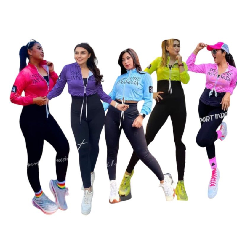 SETELAN OLAHRAGA WANITA JAKET CROPED ORI SXB SPORT