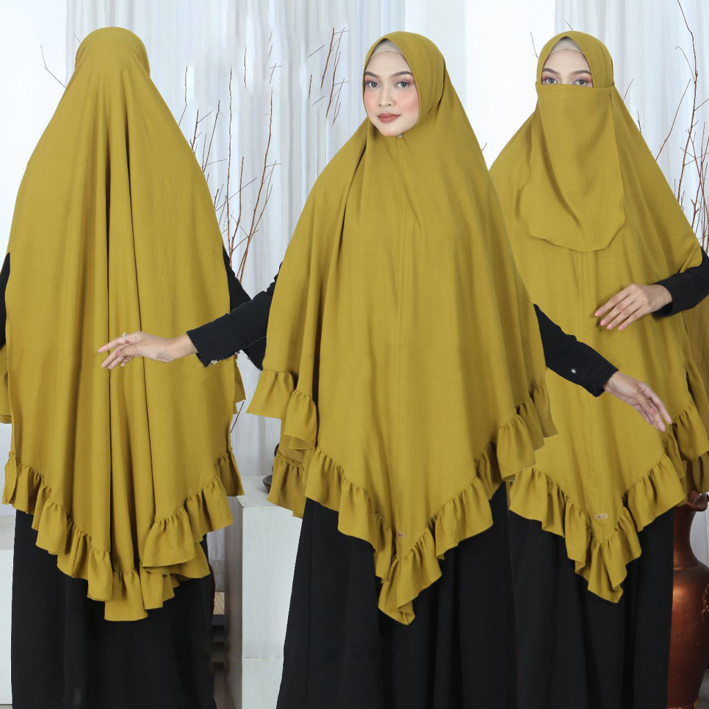 BISA COD Hijab Jumbo Syari Pet Antem Kode ABIBKAN Bahan Kringkel Premium By Ory AjeZas Collection
