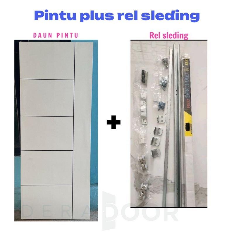 Pintu Plus Rel Sleding/Geser | Pintu Kamar geser | Pintu Sleding | Pintu Plus Rel Sleding