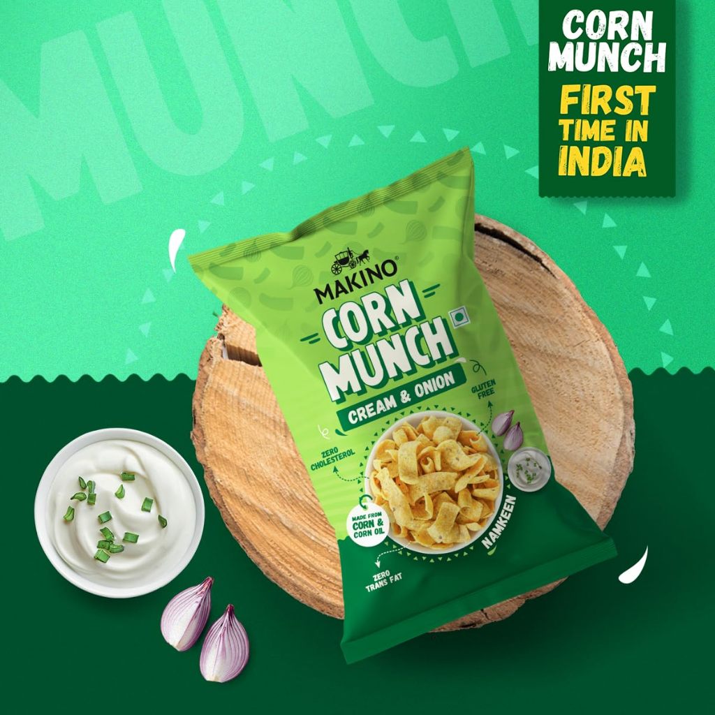 

CORN MUNCH CREAM & ONION MAKINO 150G / Namkeen