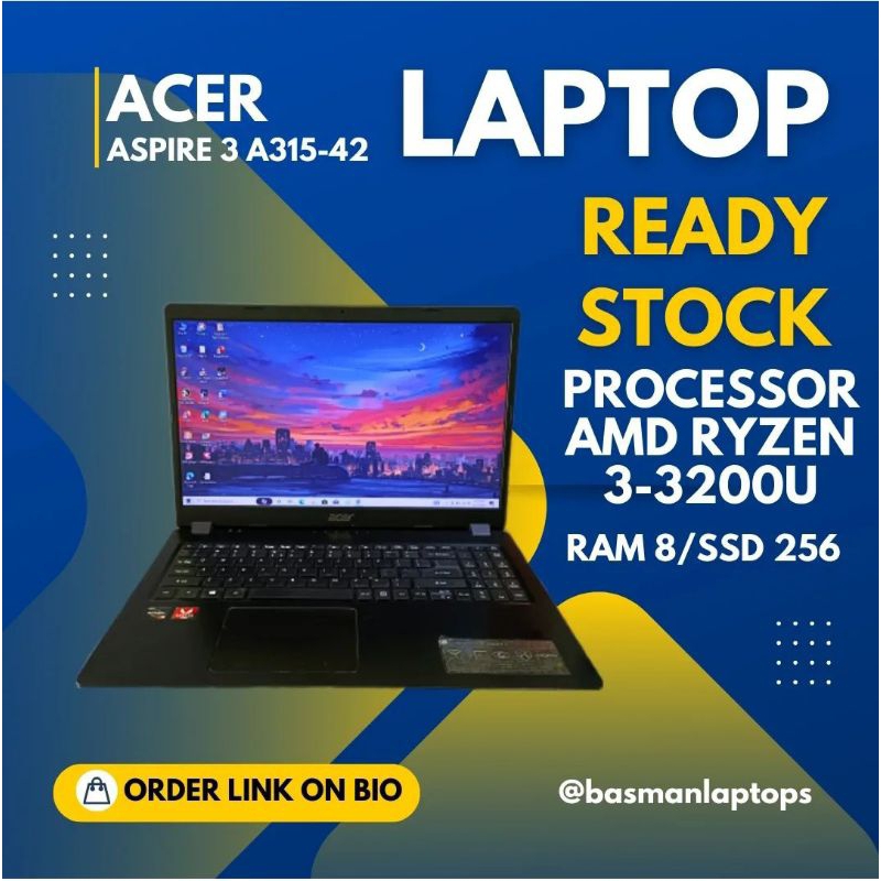 LAPTOP ACER ASPIRE 3 A315-42 AMD RYZEN 3 -3300U RAM 8 SLIM PAKAI SSD NGEBUTT - LAPTOP ACER - LAPTOP 