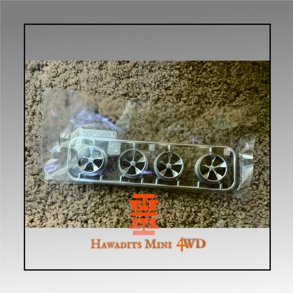 Velg Tamiya 5 Spoke - Silver Plated (Loose dari kit Shadow Shark)