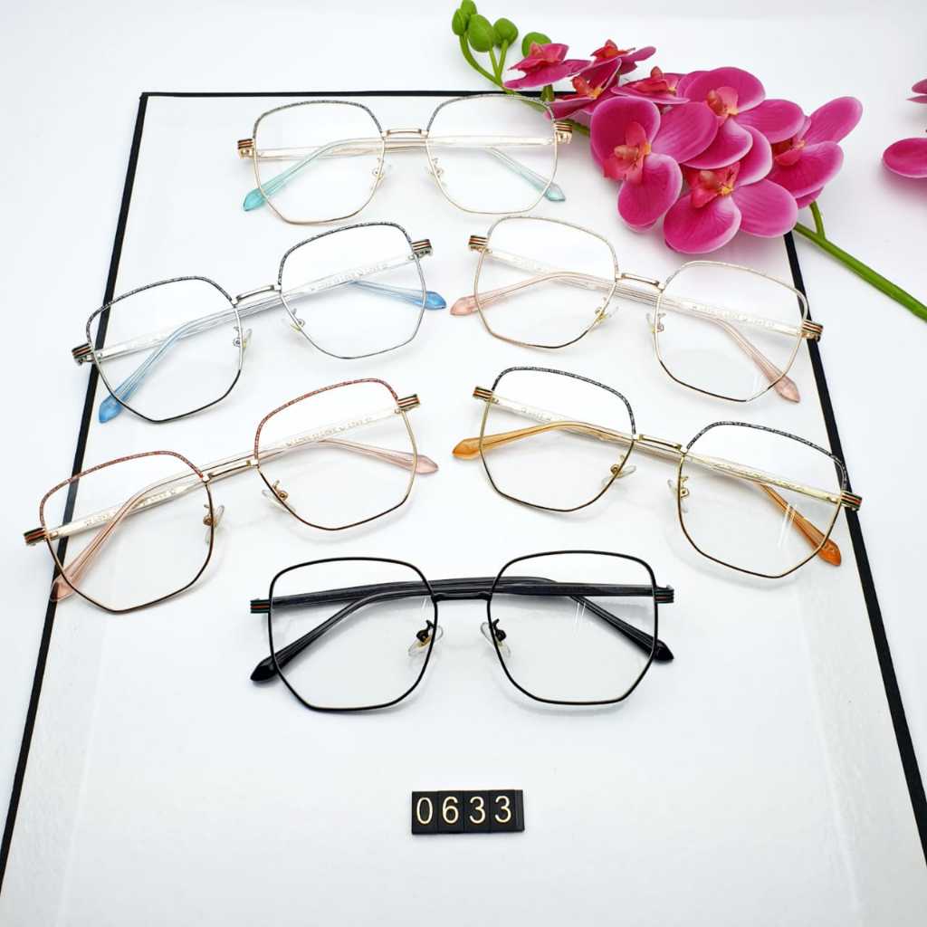 FRAME 0633/KACAMATA FASHION WANITA/PRIA BENING NORMAL/KACAMATA BESI TITANIUM/FRAME KACAMATA/