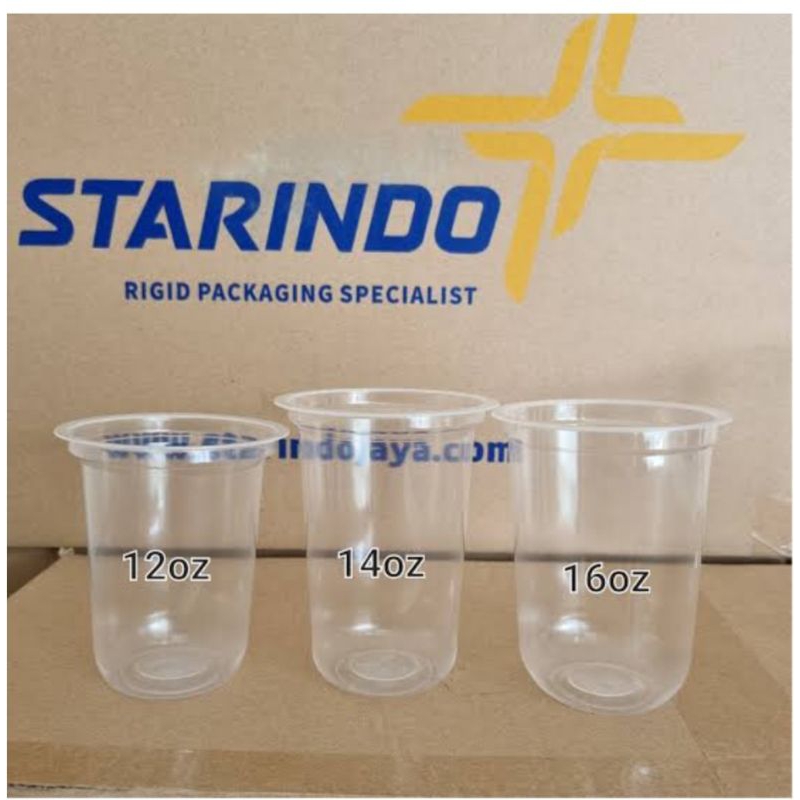 gelas plastik cup starindo 12 Oz/14 Oz/16 Oz