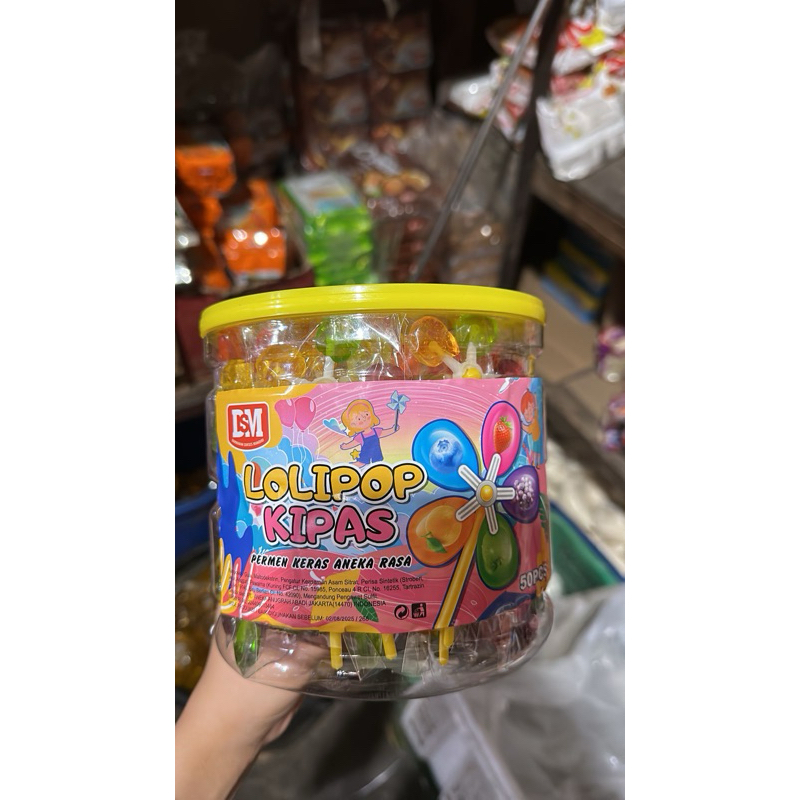 

Lollipop Kipas Permen Keras Aneka Rasa Buah Permen Windmill 50pcs