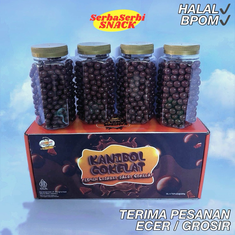 

Shangrila Coklat Kanibol Original 4 x 250gr | Snack Coklat Bola Bulat Lebaran Idul Fitri Anak