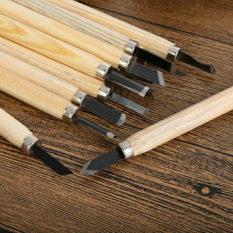 

Lengkap 1 Set Pisau Ukir Pahat Kayu Kerajinan 12 in 1 Wood Carving