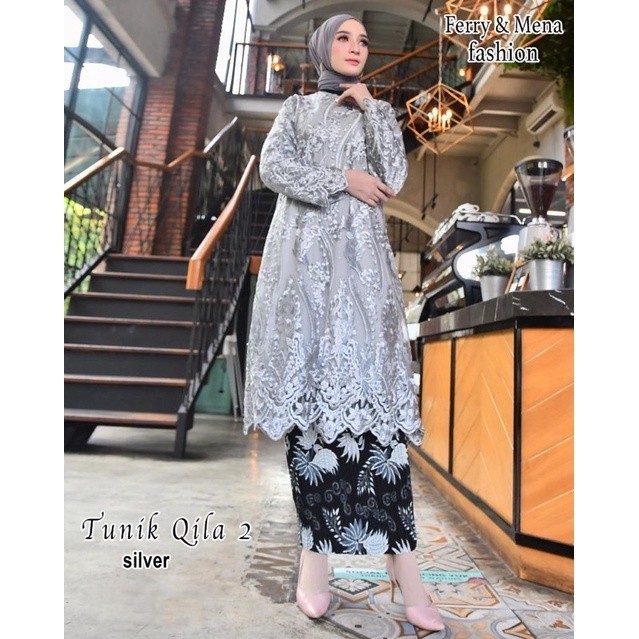 (Free Hijab) Kebaya Jumbo Ld 140 - Dress Pesta Big Size - Setelan Kebaya Jumbo - Kebaya Tunik Modern