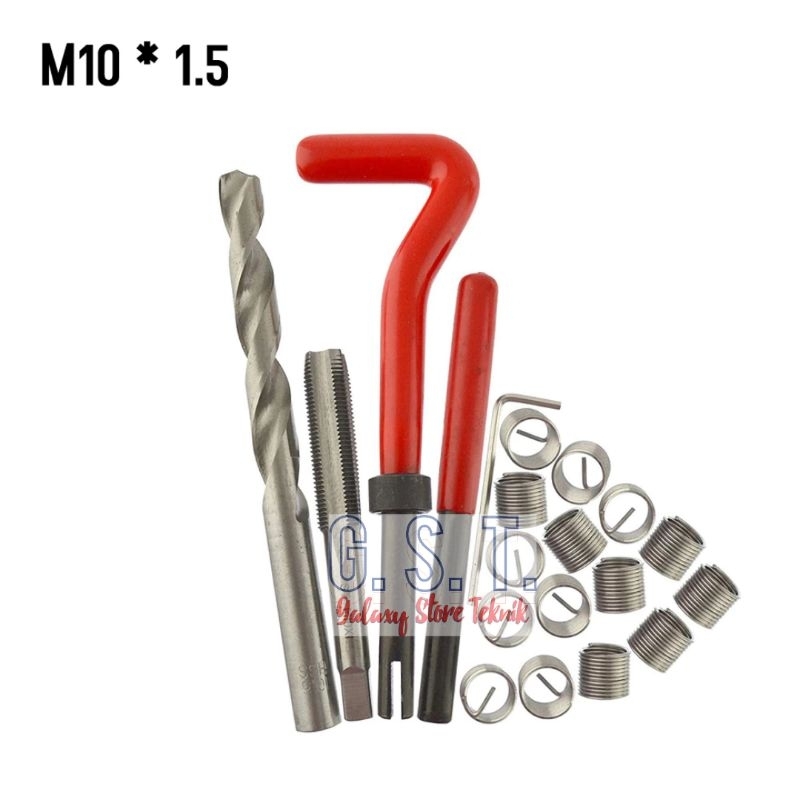 recoil set drat baut 14 kasar. M10×1.5 set tap bor handle dll.repairt drat per rusak