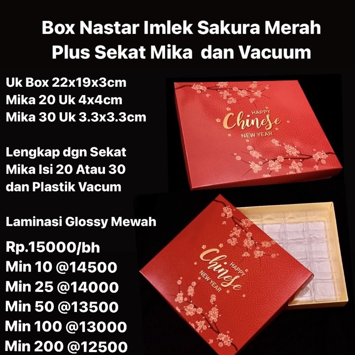 

Bawa Pulang Potongan Kecil Kebahagiaan dari Perjalanan Anda Box Nastar Imlek Sakura Merah Plus Sekat Mika dan Vacuum