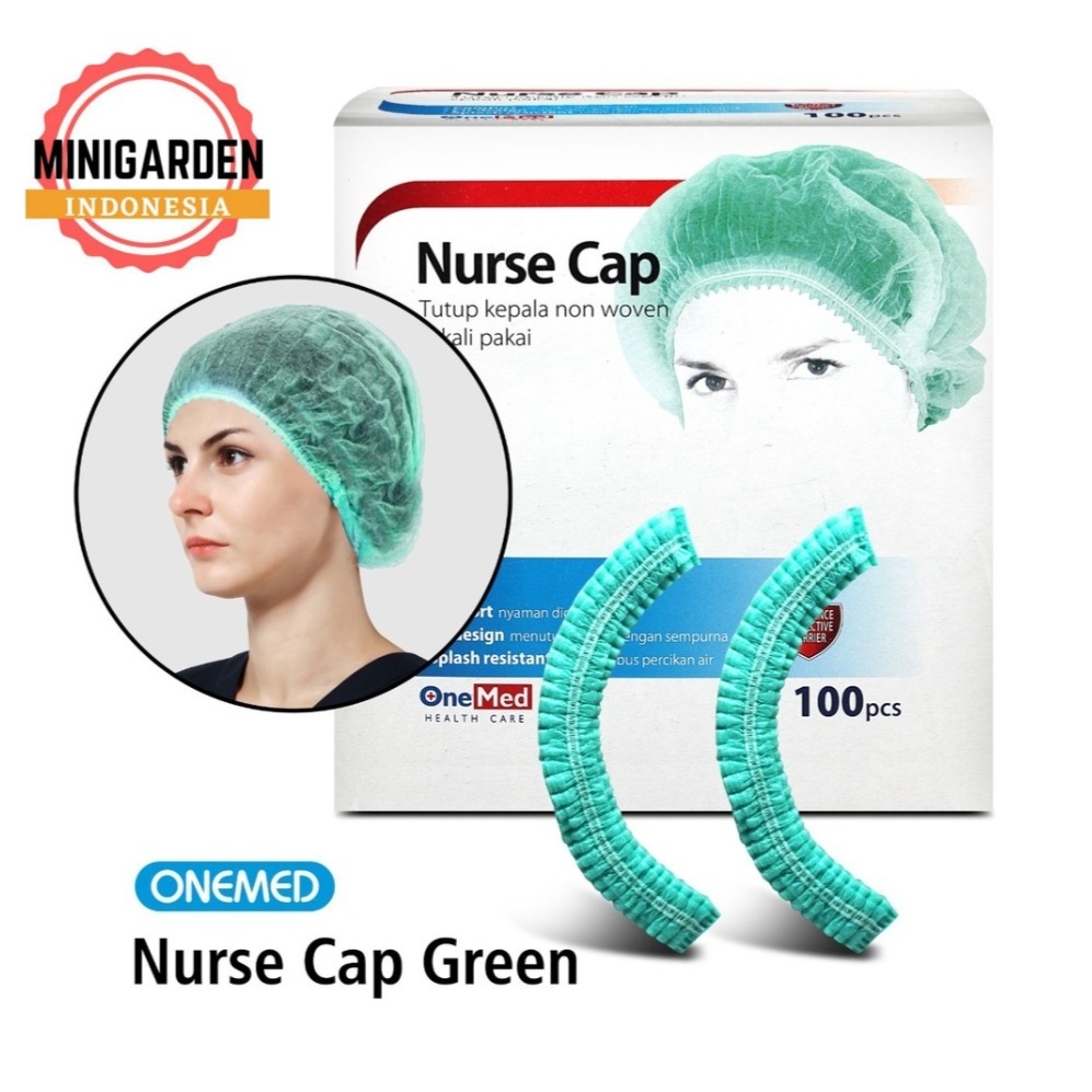 NURSE CAP ECERAN 1PCS  penutup kepala kain medis non woven topi perawat ojol salon