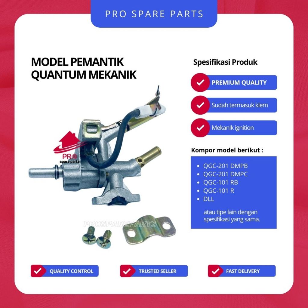 Mesin Pemantik Model Kompor Gas Quantum MEKANIK/Ignition/Sparepart - Gas Valve Kompor Model Quantum