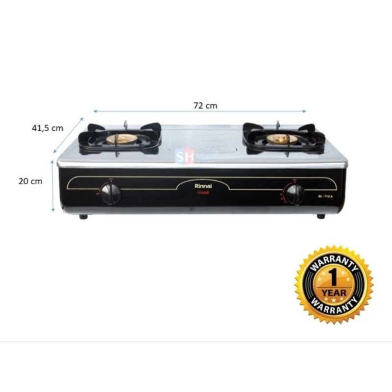 Kompor Gas Rinnai 2 Tungku 712 A 712A