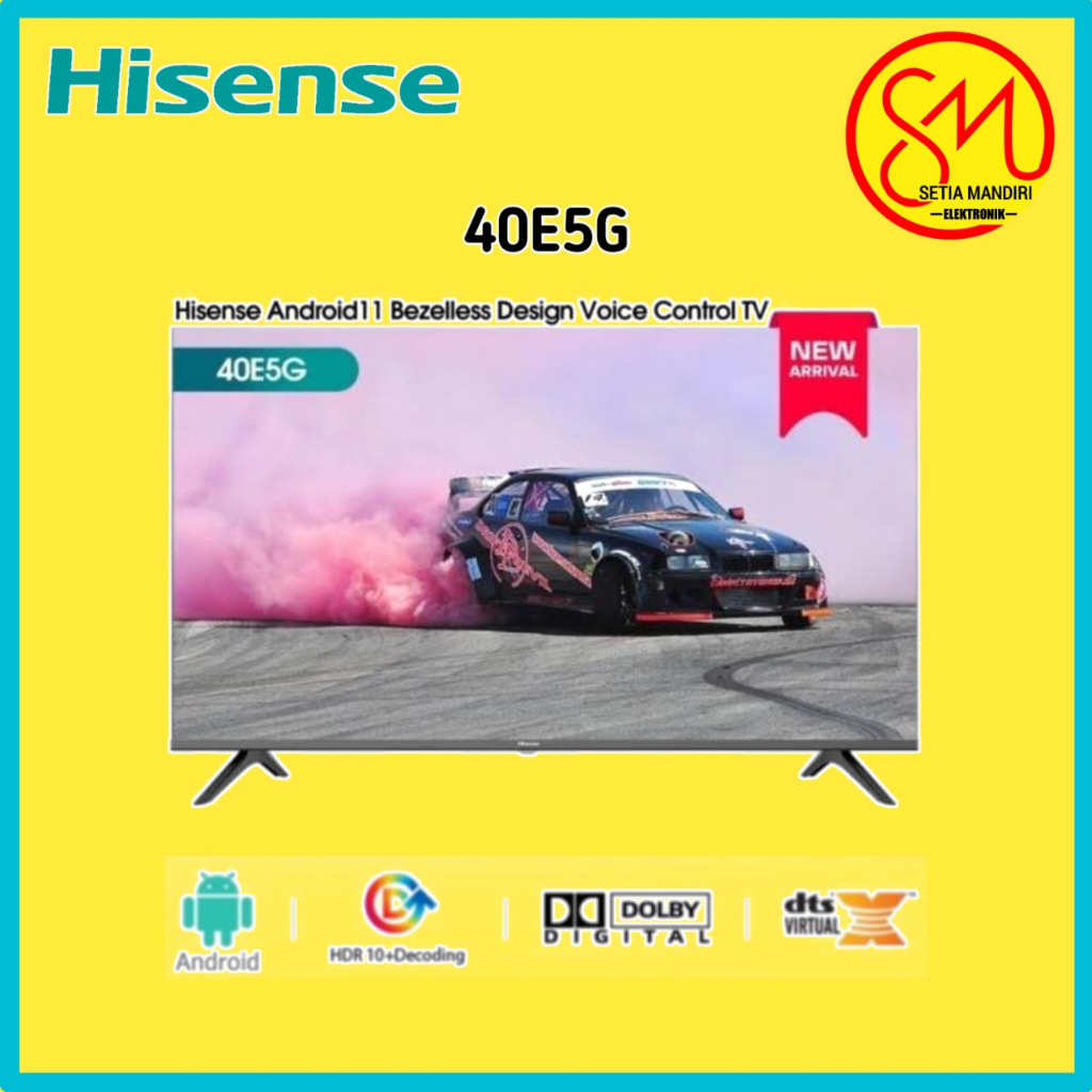 Hisense 40" FHD Android TV Bezelless Dolby Audio Youtube Netflix Casting Google System Sports&Game