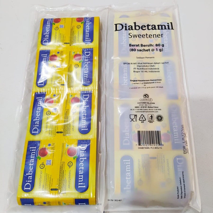 

Diabetamil Sweetener Gula Diabet 80 Sachet Diet Sugar