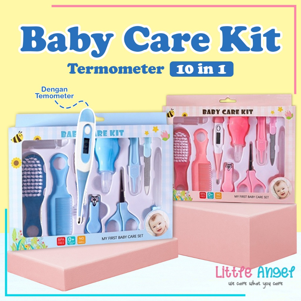 BABY CARE NAIL KIT SET Alat Perawatan Bayi 10in1 Termometer Sisir Gunting Bayi Hadiah Lahiran Newbor
