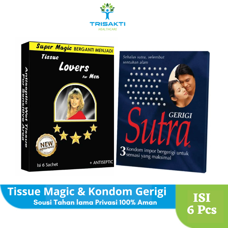 Tissue Magic Man Isi 6 pcs & Kondom Sutra Gerigi isi 3 Pcs Kondom Bergerigi