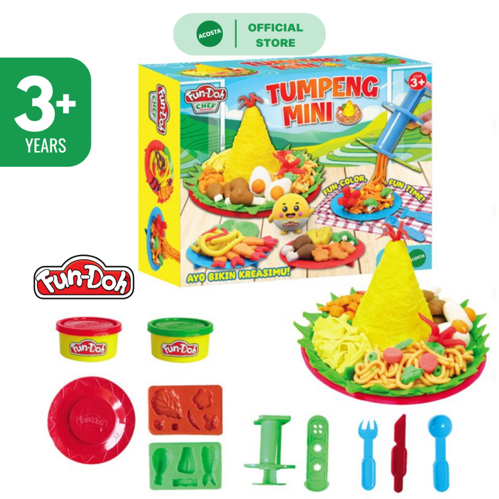 FUNDOH TUMPENG MINI Mainan Edukasi Lilin Plastisin Cetakan Nasi Tumpeng Mini Fundoh Kreasi Imajinasi