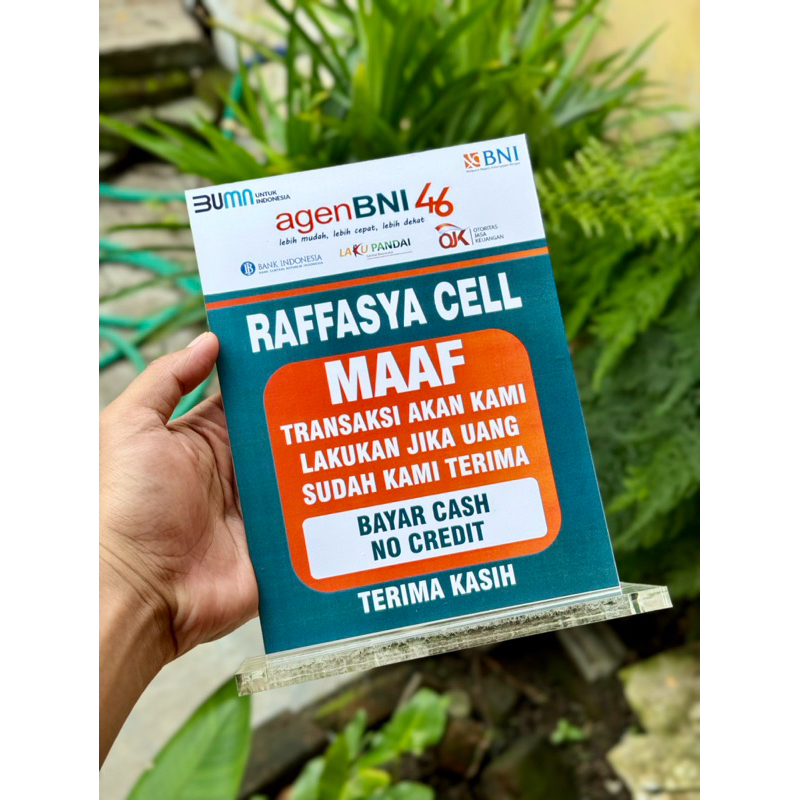 

BAHAN TEBAL AKRILIK AGEN BANK BANK BNI UK 15x20CM