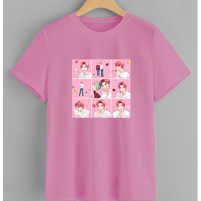 KAOS ANAK PEREMPUAN LENGAN PENDEK SIZE BESAR GAMBAR BOY BAND KOREA USIA 10-13 TAHUN D841