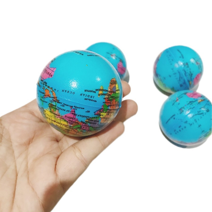 Mainan Hobi Squeeze Globe Peta Dunia Remas Bola Dunia 6cm / Mainan Squishy Bola Dunia / Mainan Bola 
