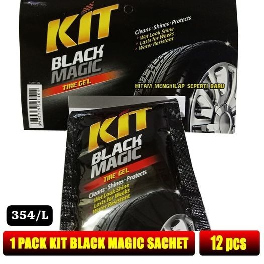 Kit black magic/kit ban/kit sachet/kit poles/pengkilap ban seperti baru ( isi 12 sachet )