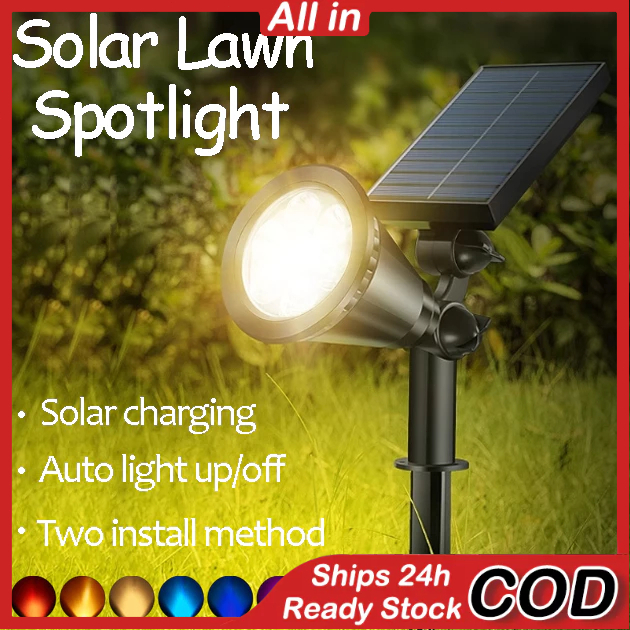 Lampu Taman Tenaga Surya 18 LED Warna Warni Panel Surya Sorot Outdoor untuk Kebun Hias