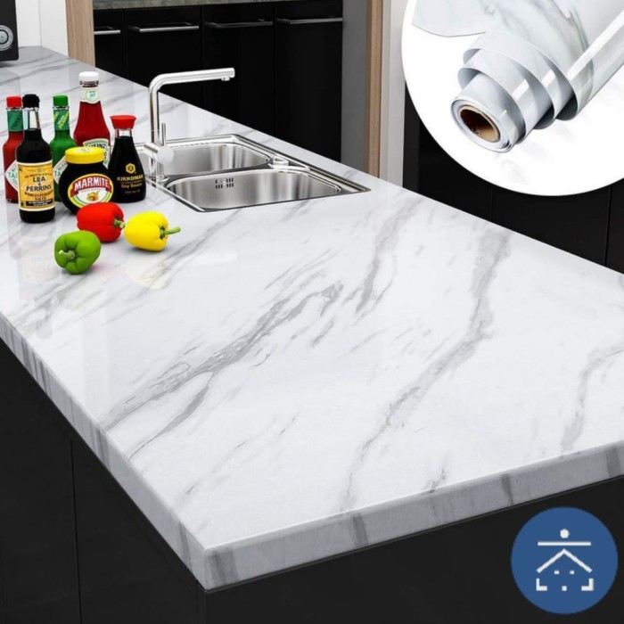 STIKER Marmer Marble Glossy Wallpaper sticker Dapur Kamar Mandi Anti Air Minyak dan Api / Wallpaper 
